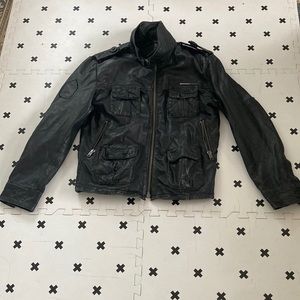 Superdry Leather Jacket Size Large